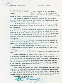 Documento histórico sobre Ignacio Zuloaga en Zumaya