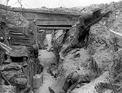 Trinchera cerca de Ovillers-la-Boisselle durante la batalla del Somme