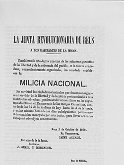 Llamamiento de la Junta Revolucionaria de Reus