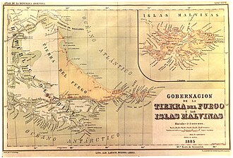 Mapa histórico de 1885 del Instituto Geográfico Argentino