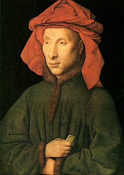 Detalle de los rostros de los personajes en la pintura.