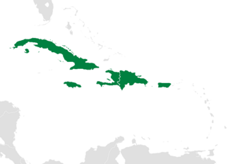 Mapa de localización de las Antillas Mayores
