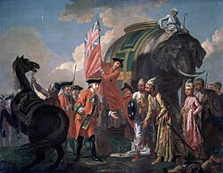 Representación de la batalla de Plassey en 1757