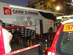 Autobús del equipo en la Vuelta a España 2010