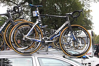Bicicletas del equipo en una competición británica