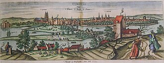 Vista histórica de la ciudad de Tours en 1561