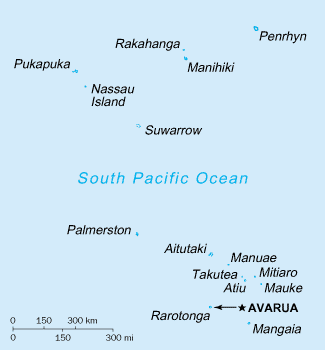 Mapa geográfico de las Islas Cook