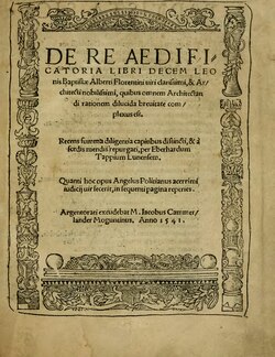 Ejemplar histórico de De re aedificatoria