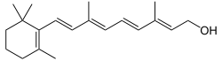 Estructura química detallada del retinol