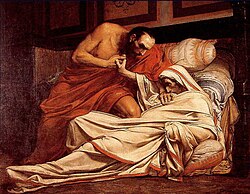 Pintura histórica que representa la muerte de Tiberio
