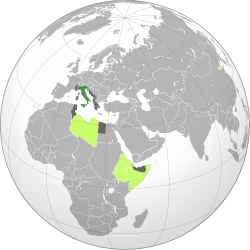 Mapa del Imperio Colonial Italiano durante la Segunda Guerra Mundial