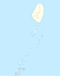 Mapa de localización de Kingstown en San Vicente y las Granadinas