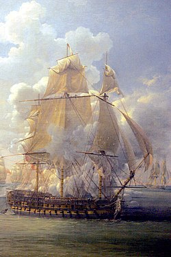 Ilustración de un combate naval clásico