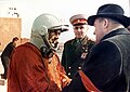 Yuri Gagarin con Serguéi Koroliov