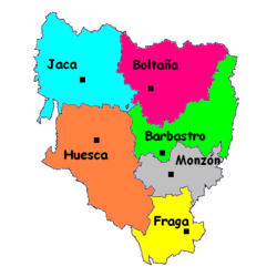 Mapa de los partidos judiciales de la provincia