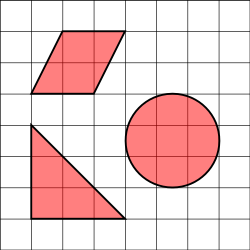 Representación de diversas figuras geométricas que delimitan superficies planas.