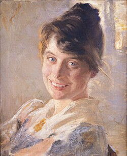 Marie Krøyer pintada por su marido