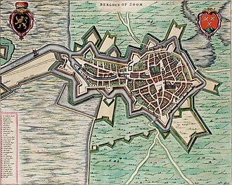 Mapa histórico de Bergen op Zoom de 1652