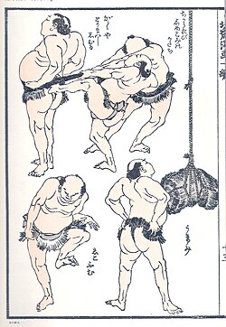 Ilustración extraída de uno de los volúmenes del Hokusai Manga.