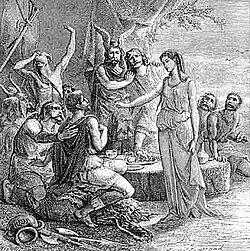 Representación de la leyenda fundacional de Masalia con Gyptis y Protis.