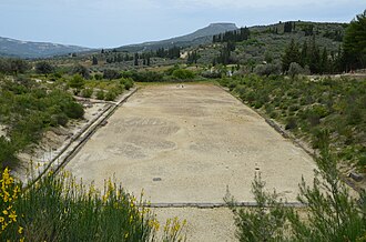 Restos del estadio de época helenística en Nemea