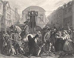 Daniel Defoe en la picota para escarnio público