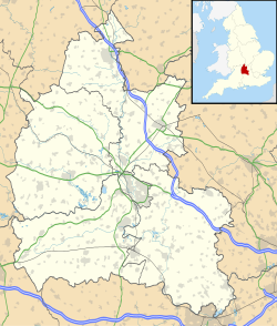 Mapa de localización que muestra a Banbury ubicada en Oxfordshire