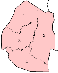 Mapa de los distritos de Suazilandia
