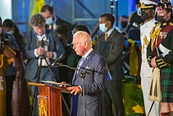 Carlos III de Inglaterra en el acto de abolición de la monarquía en Barbados