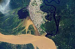 Vista aérea del área metropolitana de Iquitos