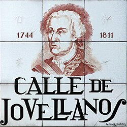 Placa de la calle de Jovellanos en Madrid