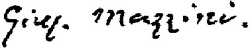 Firma autógrafa de Giuseppe Mazzini