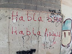 Grafiti fomentando el habla en andaluz