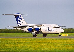 Antiguo avión Avro RJ70 de airBaltic
