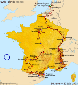Ciclistas en el Tour de Francia 1973