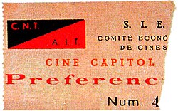 Tiquet de cine colectivizado