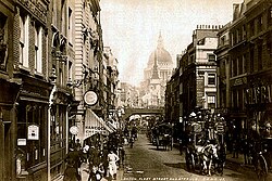 Fotografía histórica de Fleet Street en 1890