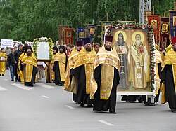 Procesión religiosa en Novosibirsk