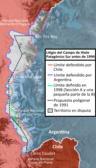 Mapa de la zona limítrofe