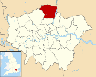 Ubicación del Municipio de Enfield en el mapa del Gran Londres