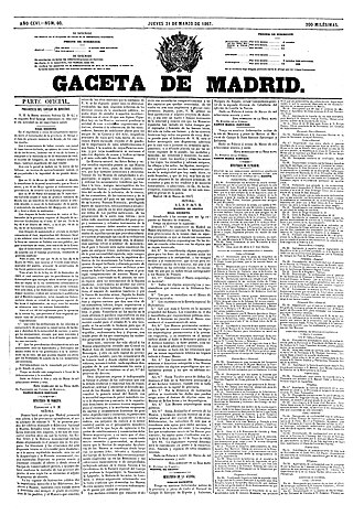 Documento oficial de la Gaceta de Madrid