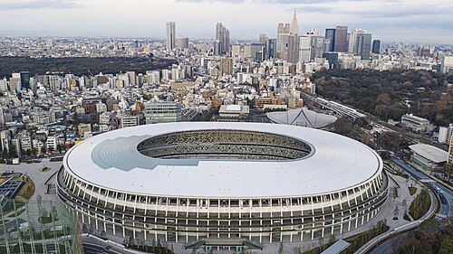 Vista aérea del Estadio Nacional de Japón, Tokio