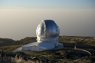 El Gran Telescopio Canarias en la puesta del sol.