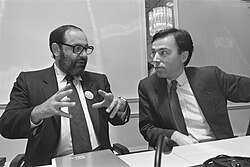 Umberto Eco con Elco Brinkman en 1987