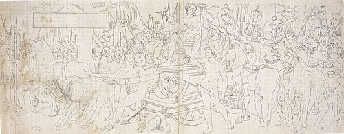Pintura titulada Sertorio y el ejemplo de los caballos creada por Hans Holbein el Joven hacia 1540.