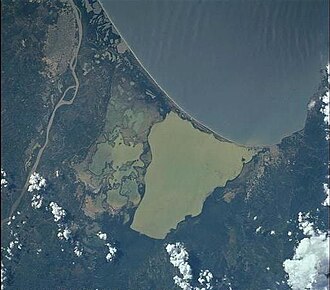 Vista satelital de la Ciénaga Grande de Santa Marta