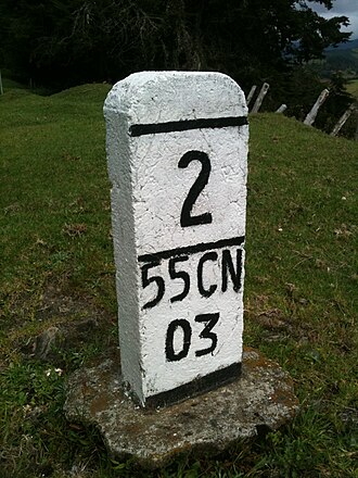 Antiguo poste de referencia en Chocontá