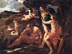 Representación de Apolo y Dafne según la obra pictórica de Gessi