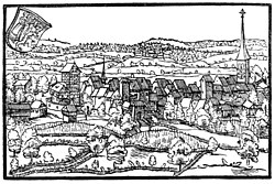 Grabado histórico de Frauenfeld en 1548