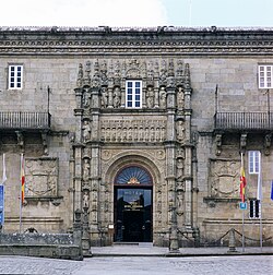 Portada del Hospital de los Reyes Católicos en Santiago de Compostela